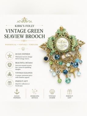 C517 Kirk’s Folly Vintage Green Seaview Brooch